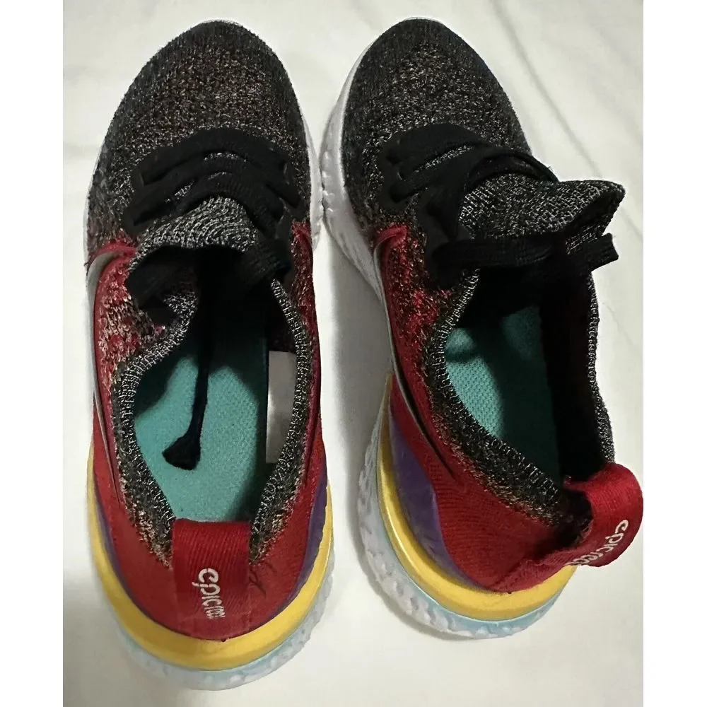 Nike Epic‎ React Flyknit 2 GS Black/Hyper Jade AQ3243-007 Kids Size 3.5